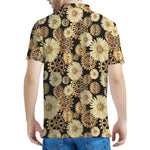 Steampunk Chamomile Pattern Print Men's Polo Shirt