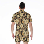 Steampunk Chamomile Pattern Print Men's Rompers