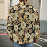 Steampunk Chamomile Pattern Print Men's Shirt Jacket