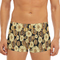 Steampunk Chamomile Pattern Print Men's Short Boxer Briefs