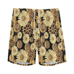 Steampunk Chamomile Pattern Print Men's Sports Shorts