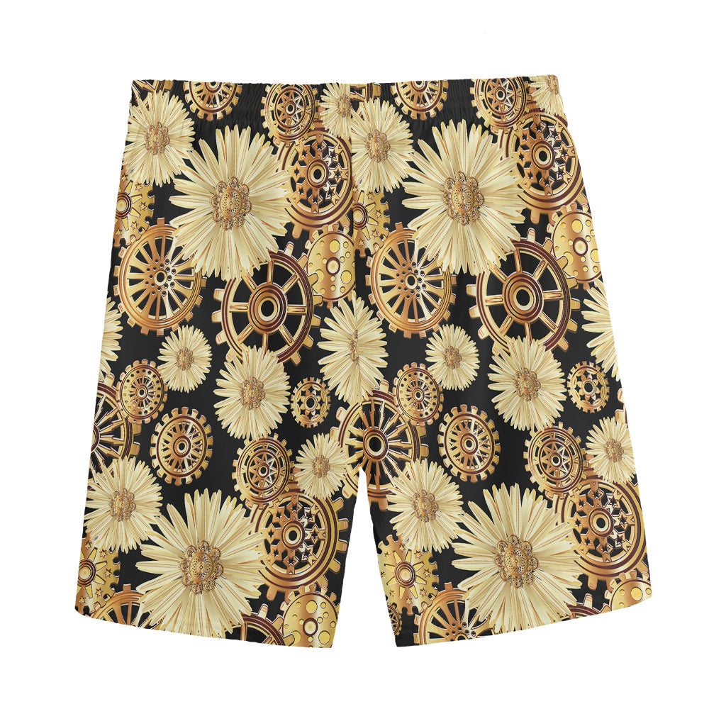 Steampunk Chamomile Pattern Print Men's Sports Shorts