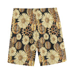 Steampunk Chamomile Pattern Print Men's Sports Shorts