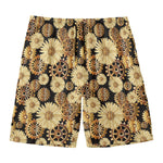 Steampunk Chamomile Pattern Print Men's Swim Trunks