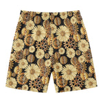 Steampunk Chamomile Pattern Print Men's Swim Trunks