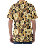 Steampunk Chamomile Pattern Print Men's Velvet T-Shirt