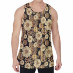 Steampunk Chamomile Pattern Print Men's Velvet Tank Top