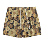 Steampunk Chamomile Pattern Print Mesh Shorts