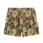 Steampunk Chamomile Pattern Print Mesh Shorts