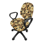 Steampunk Chamomile Pattern Print Office Chair Cover
