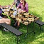 Steampunk Chamomile Pattern Print Picnic Table Cover