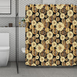 Steampunk Chamomile Pattern Print Polyester Shower Curtain