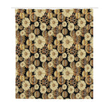 Steampunk Chamomile Pattern Print Polyester Shower Curtain