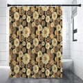 Steampunk Chamomile Pattern Print Premium Shower Curtain