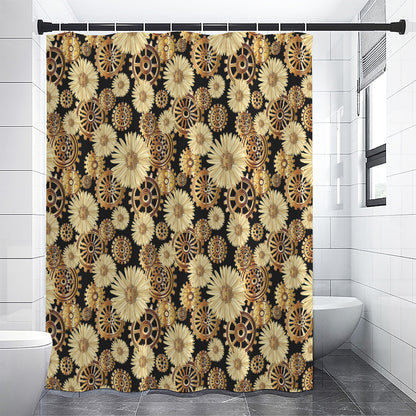 Steampunk Chamomile Pattern Print Premium Shower Curtain