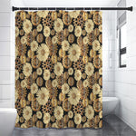 Steampunk Chamomile Pattern Print Premium Shower Curtain