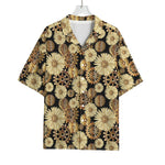 Steampunk Chamomile Pattern Print Rayon Hawaiian Shirt