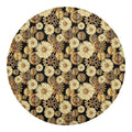 Steampunk Chamomile Pattern Print Round Blanket