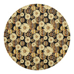 Steampunk Chamomile Pattern Print Round Blanket