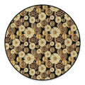 Steampunk Chamomile Pattern Print Round Floor Mat