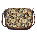 Steampunk Chamomile Pattern Print Saddle Bag