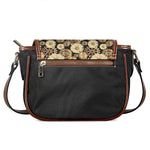 Steampunk Chamomile Pattern Print Saddle Bag