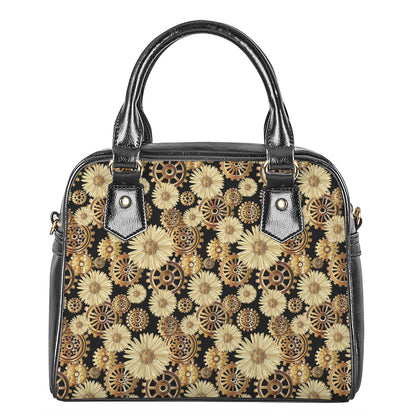 Steampunk Chamomile Pattern Print Shoulder Handbag