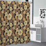 Steampunk Chamomile Pattern Print Shower Curtain