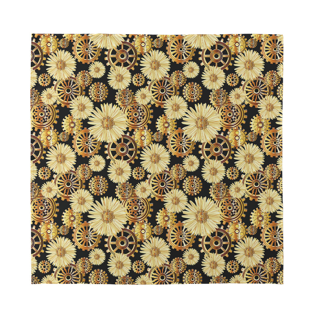 Steampunk Chamomile Pattern Print Silk Bandana