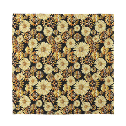 Steampunk Chamomile Pattern Print Silk Bandana