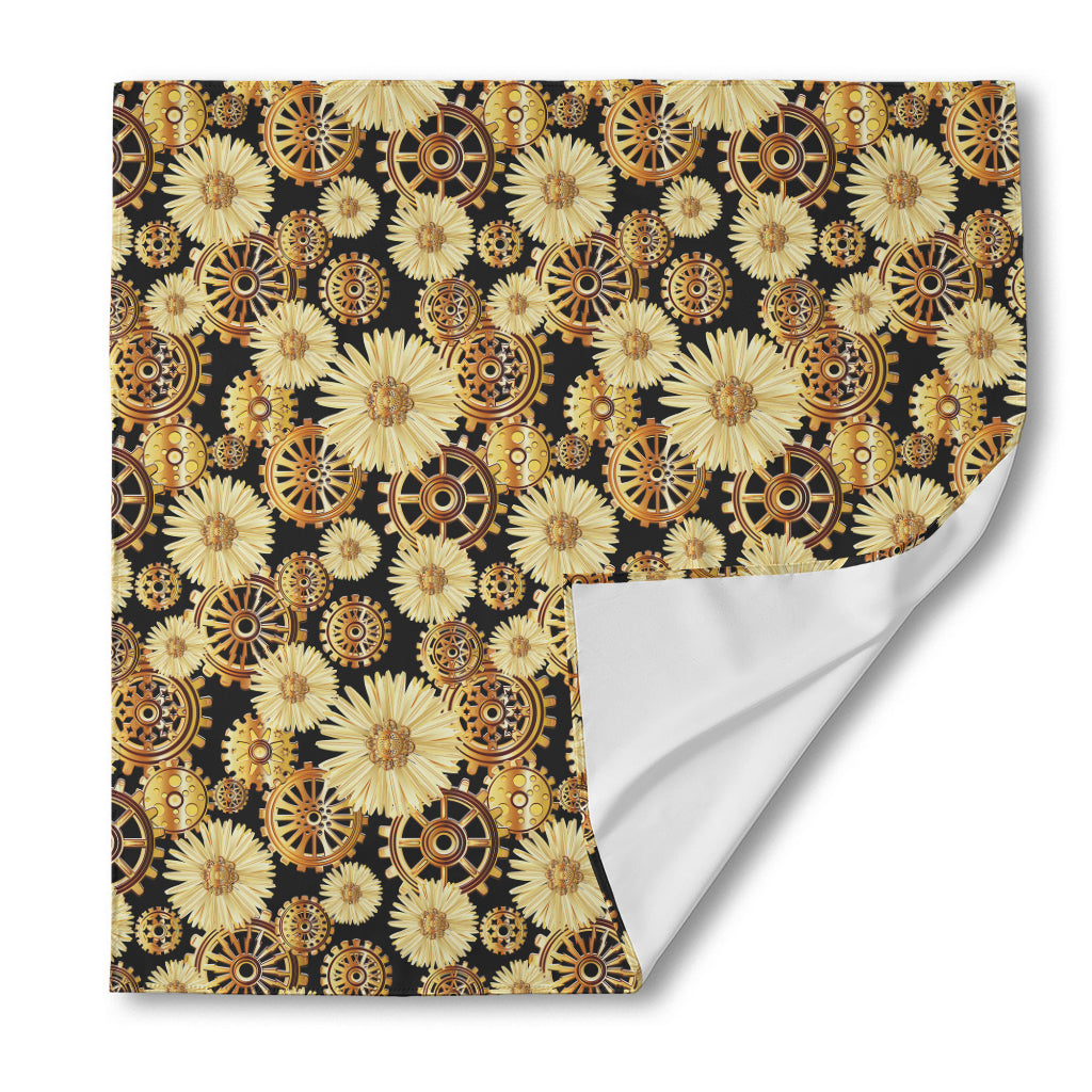 Steampunk Chamomile Pattern Print Silk Bandana