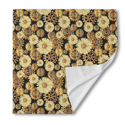 Steampunk Chamomile Pattern Print Silk Bandana