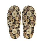 Steampunk Chamomile Pattern Print Slippers