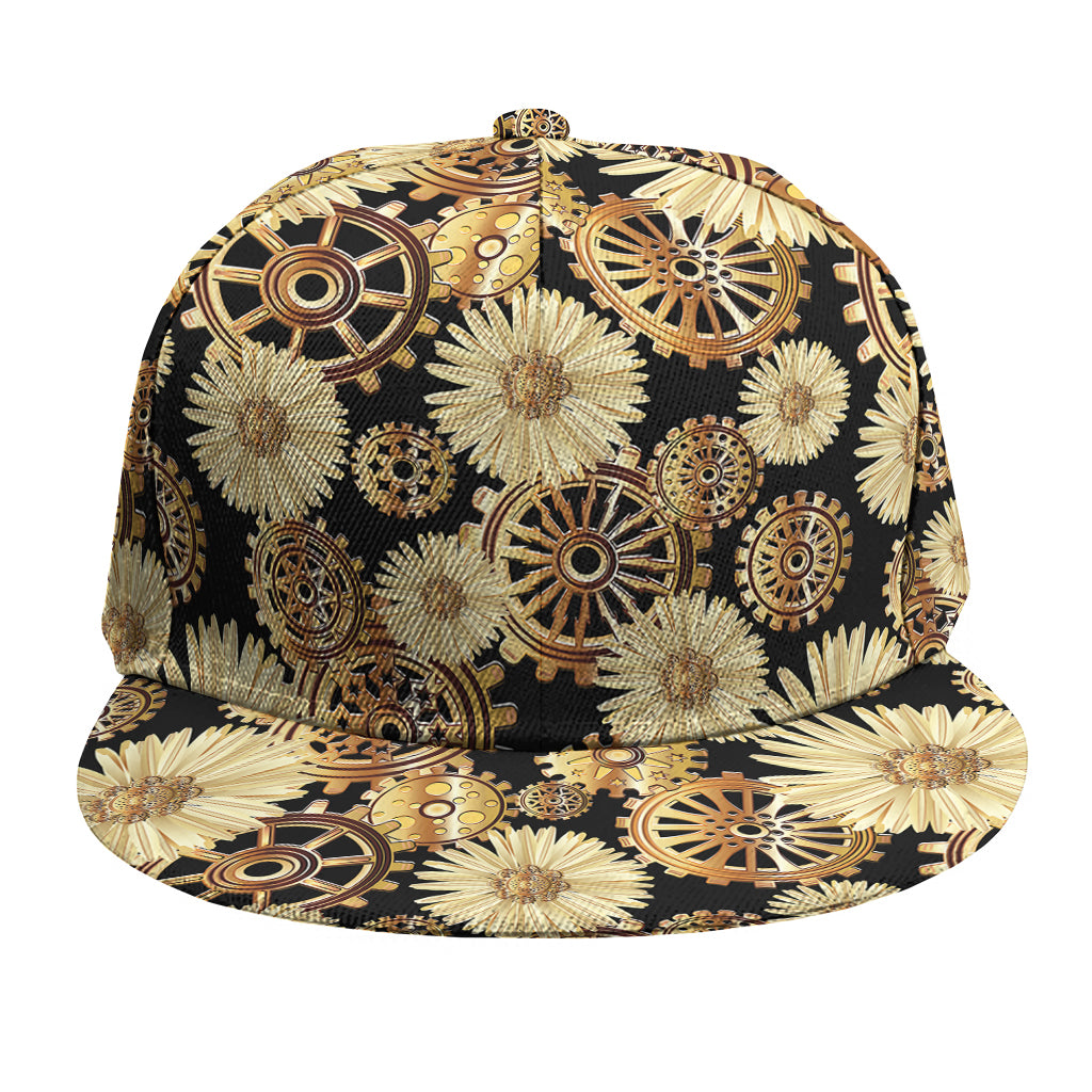 Steampunk Chamomile Pattern Print Snapback Cap