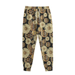 Steampunk Chamomile Pattern Print Sweatpants