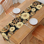 Steampunk Chamomile Pattern Print Table Runner