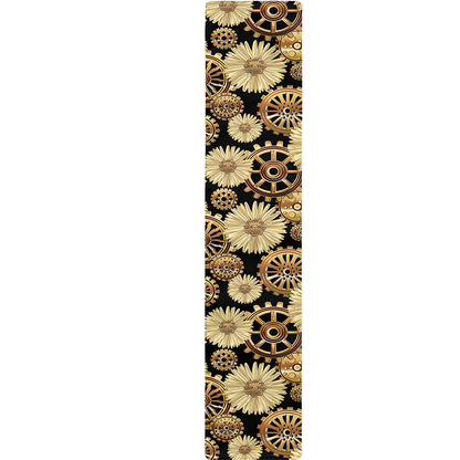 Steampunk Chamomile Pattern Print Table Runner