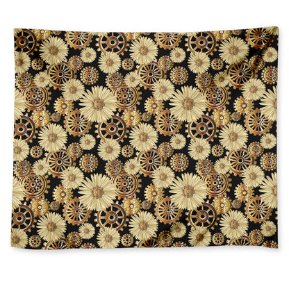 Steampunk Chamomile Pattern Print Tapestry