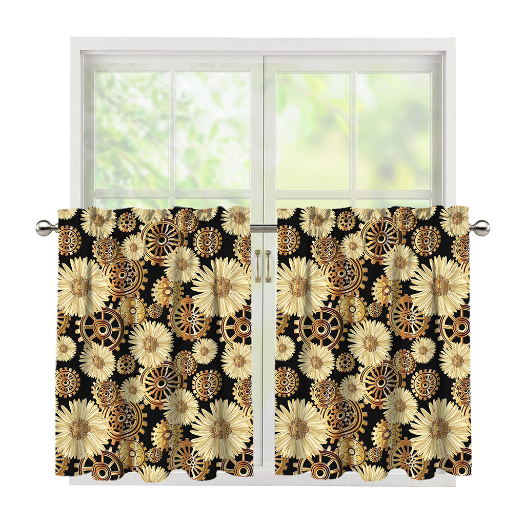 Steampunk Chamomile Pattern Print Tier Curtains