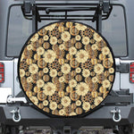Steampunk Chamomile Pattern Print Tire Cover