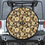 Steampunk Chamomile Pattern Print Tire Cover With Camera Hole