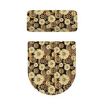 Steampunk Chamomile Pattern Print Toilet Lid And Tank Cover Set