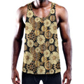 Steampunk Chamomile Pattern Print Men's Workout Tank Top