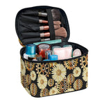 Steampunk Chamomile Pattern Print Travel Makeup Bag