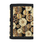 Steampunk Chamomile Pattern Print Trifold Wallet