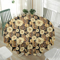 Steampunk Chamomile Pattern Print Waterproof Round Tablecloth