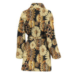 Steampunk Chamomile Pattern Print Women's Bathrobe