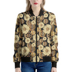 Steampunk Chamomile Pattern Print Women's Bomber Jacket