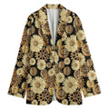 Steampunk Chamomile Pattern Print Women's Cotton Blazer