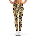 Steampunk Chamomile Pattern Print Women's Leggings